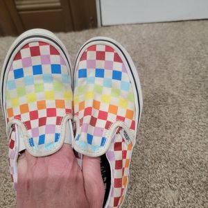 Girls vans rainbow checkerd